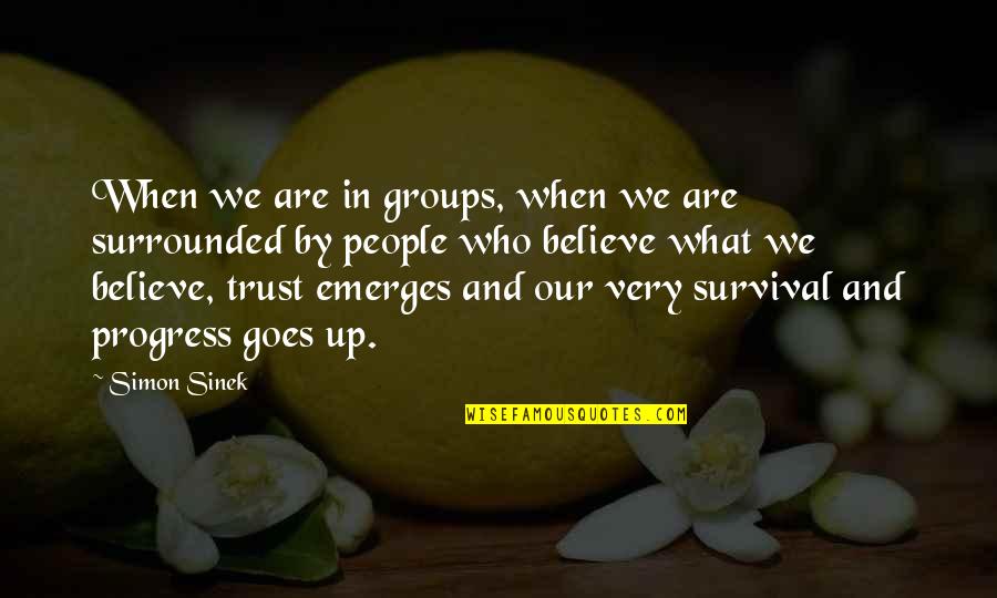 Believe And Trust Quotes By Simon Sinek: When we are in groups, when we are