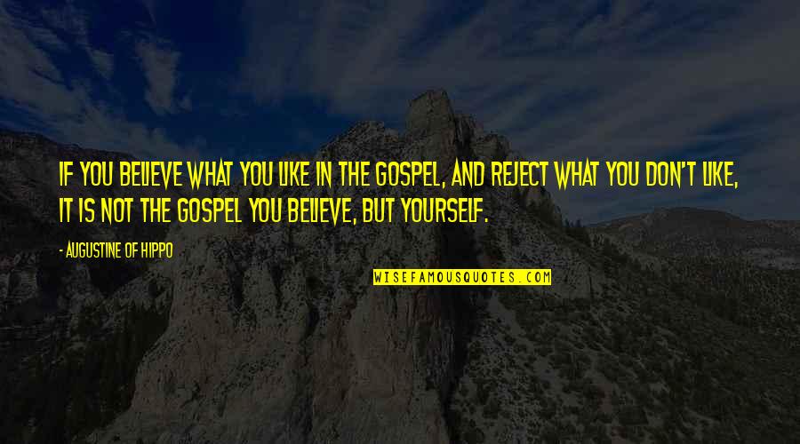Believe Bible Quotes By Augustine Of Hippo: If you believe what you like in the