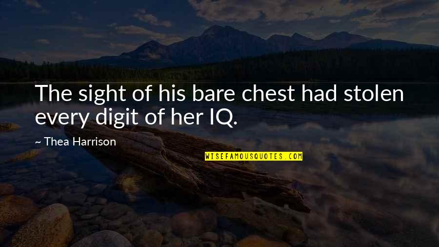 Believe In God Islam Quotes By Thea Harrison: The sight of his bare chest had stolen