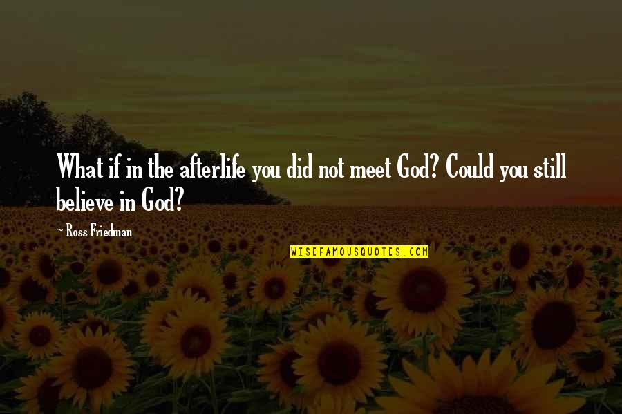 Believe In God Quotes By Ross Friedman: What if in the afterlife you did not