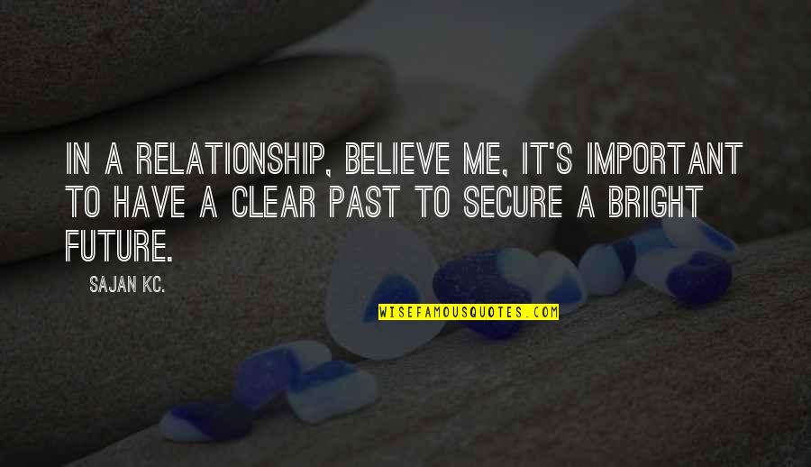 Believe In Me Love Quotes By Sajan Kc.: In a relationship, believe me, it's important to