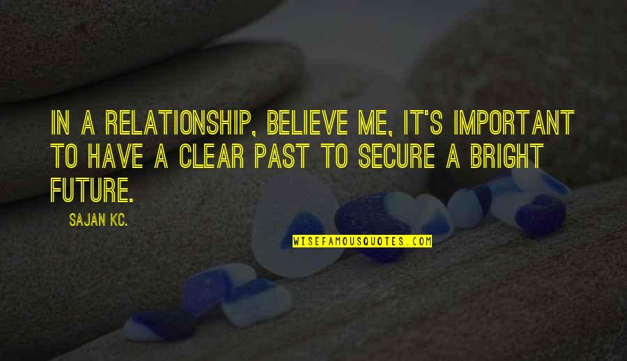 Believe In Relationship Quotes By Sajan Kc.: In a relationship, believe me, it's important to