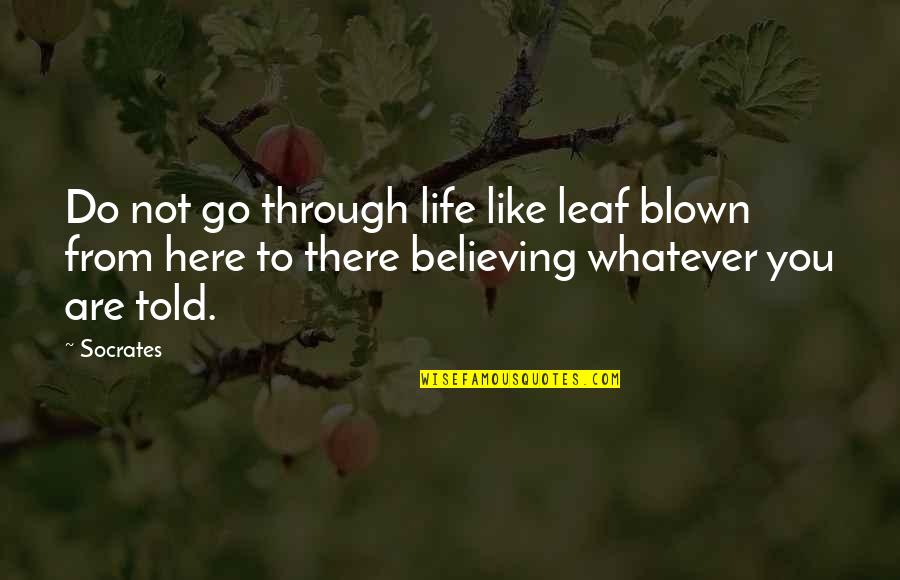 Believe In Relationship Quotes By Socrates: Do not go through life like leaf blown