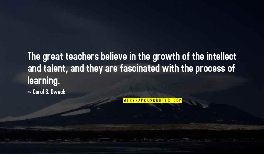 Believe In The Process Quotes By Carol S. Dweck: The great teachers believe in the growth of