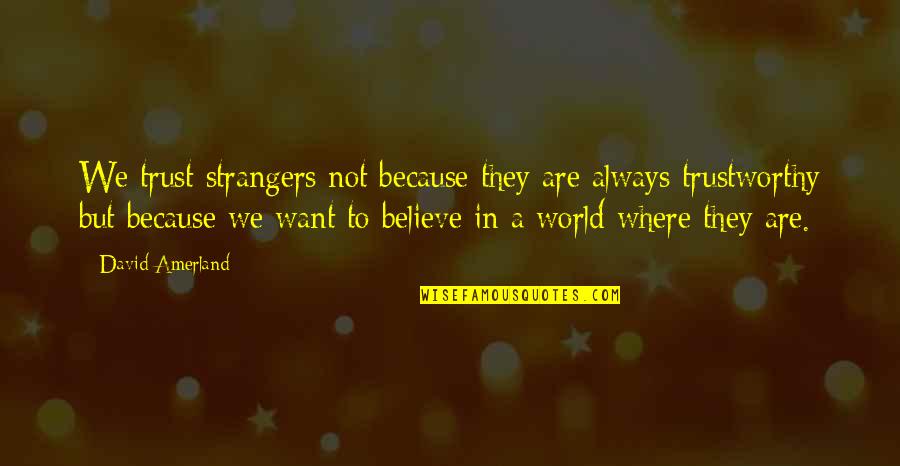 Believe In Trust Quotes By David Amerland: We trust strangers not because they are always