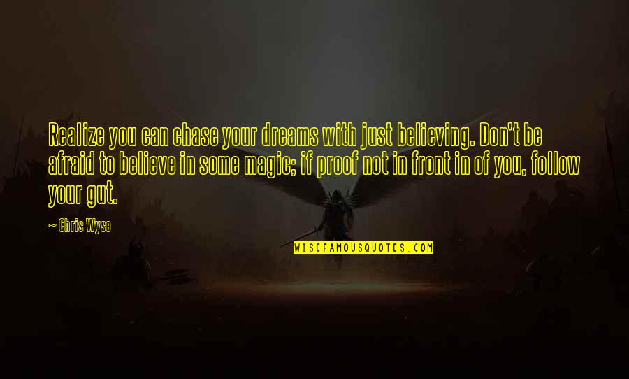 Believe In Your Dreams Quotes By Chris Wyse: Realize you can chase your dreams with just