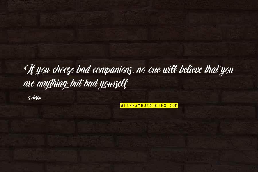 Believe In Yourself And All That You Are Quotes By Aesop: If you choose bad companions, no one will