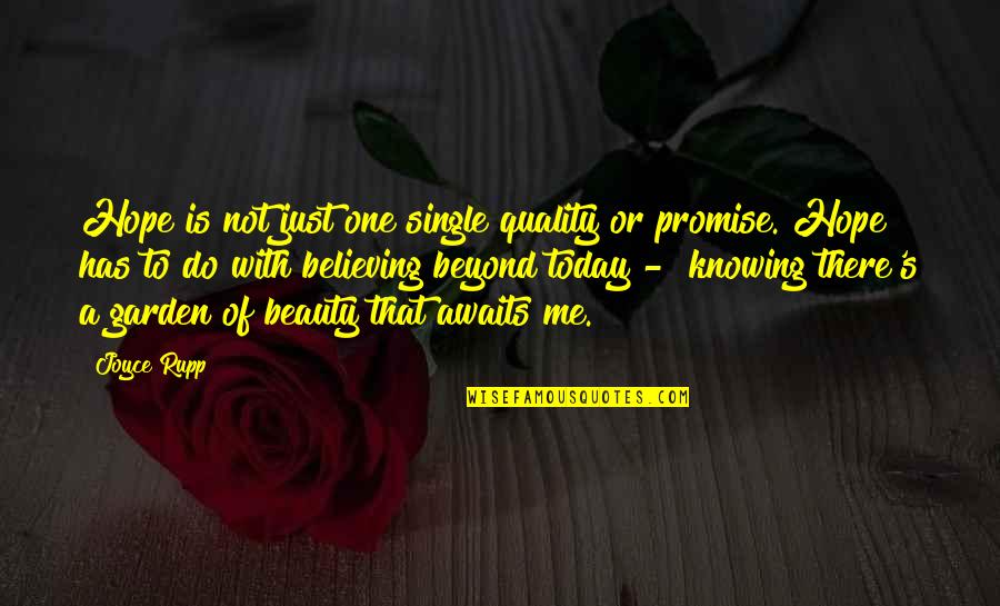 Believe Me Or Not Quotes By Joyce Rupp: Hope is not just one single quality or Believe Me Or Not Quotes By Joyce Rupp: Hope is not just one single quality or