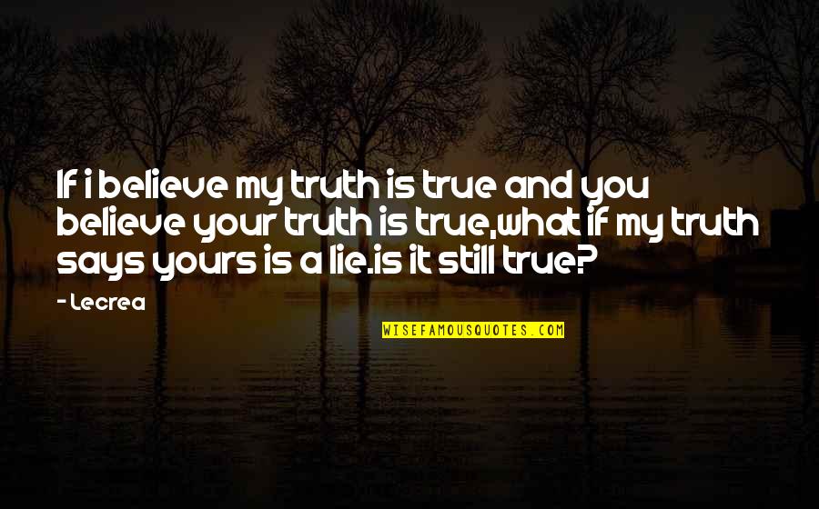 Believe My Words Quotes By Lecrea: If i believe my truth is true and