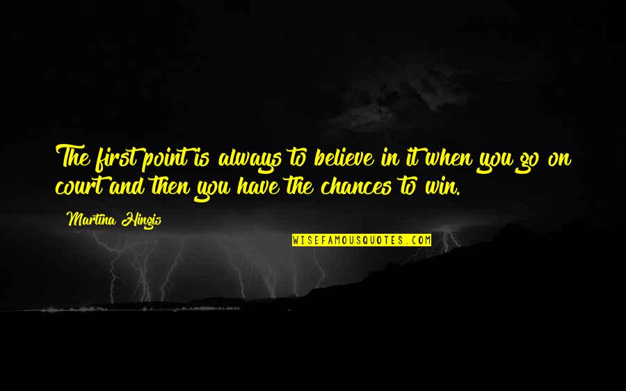 Believe On You Quotes By Martina Hingis: The first point is always to believe in