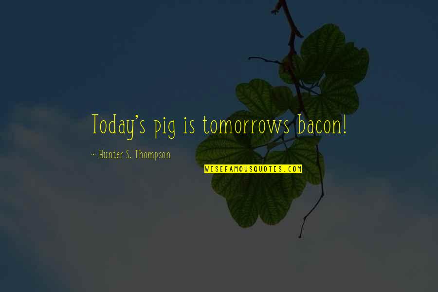 Believe Things Will Get Better Quotes By Hunter S. Thompson: Today's pig is tomorrows bacon!