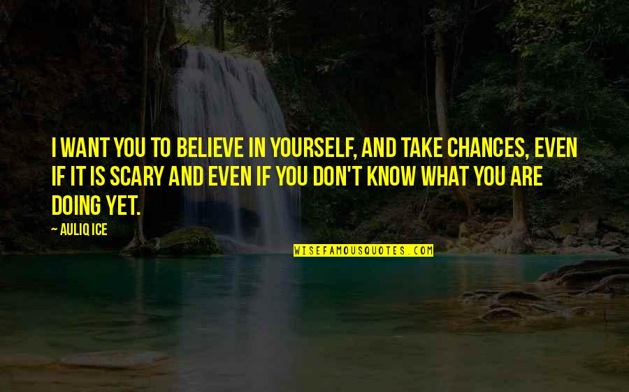 Believe What You Want Quotes By Auliq Ice: I want you to believe in yourself, and