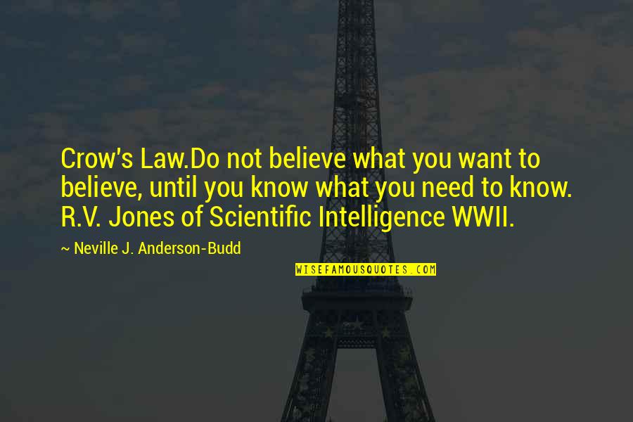 Believe What You Want Quotes By Neville J. Anderson-Budd: Crow's Law.Do not believe what you want to