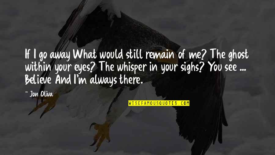 Believe Your Eyes Quotes By Jon Oliva: If I go away What would still remain