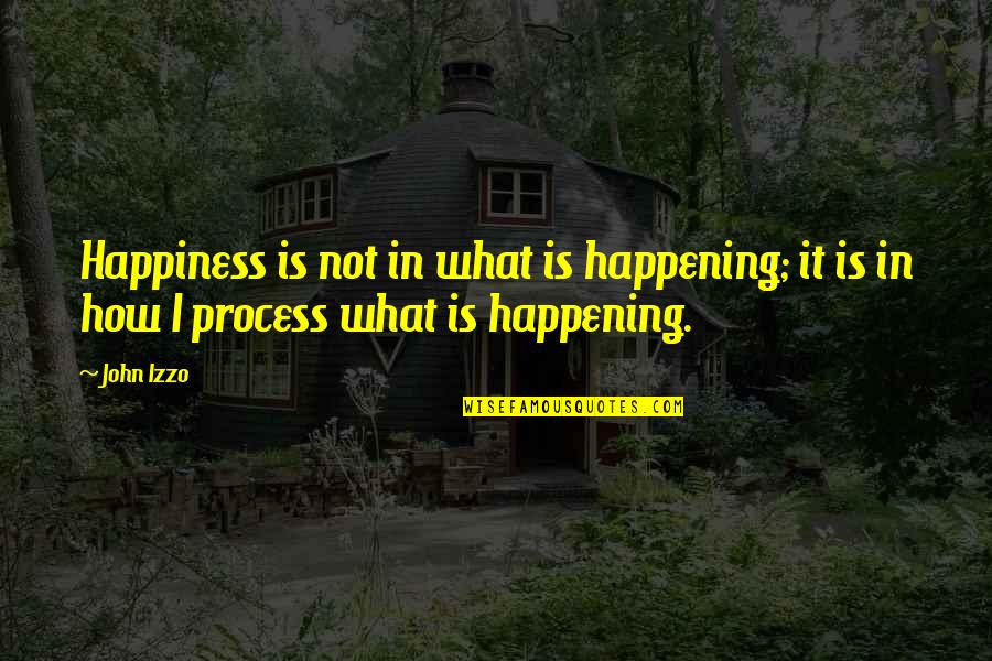 Believing In Friendship Quotes By John Izzo: Happiness is not in what is happening; it