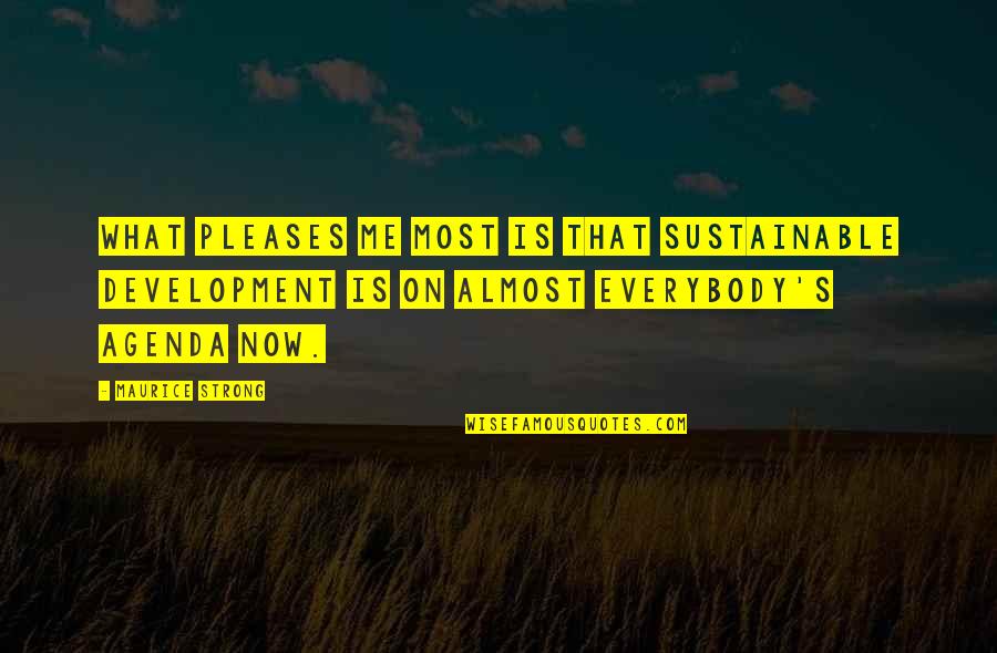 Believing In God's Will Quotes By Maurice Strong: What pleases me most is that sustainable development