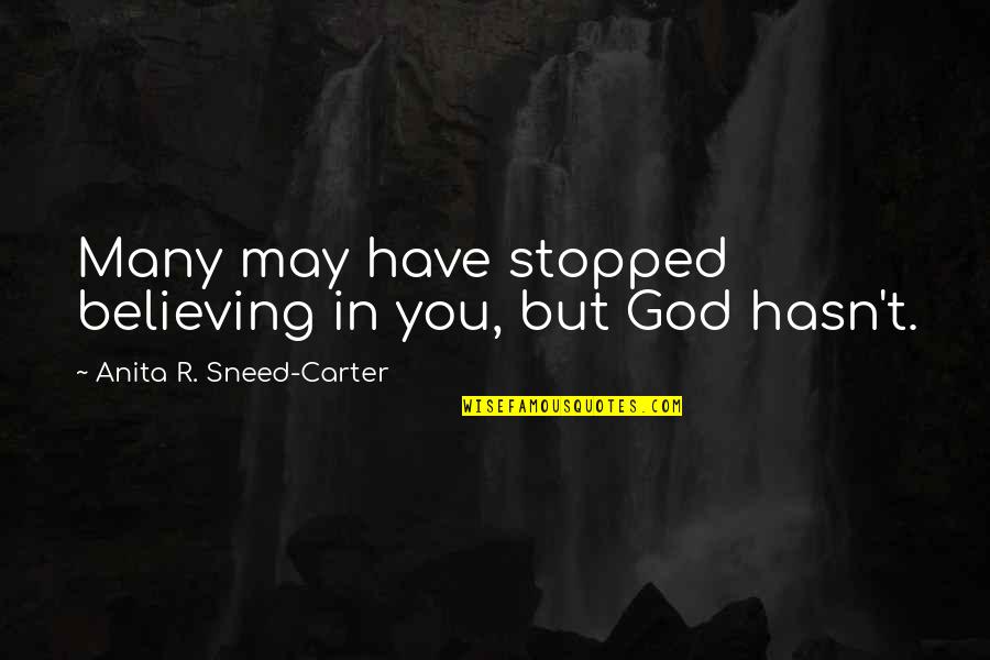 Believing In You Quotes By Anita R. Sneed-Carter: Many may have stopped believing in you, but