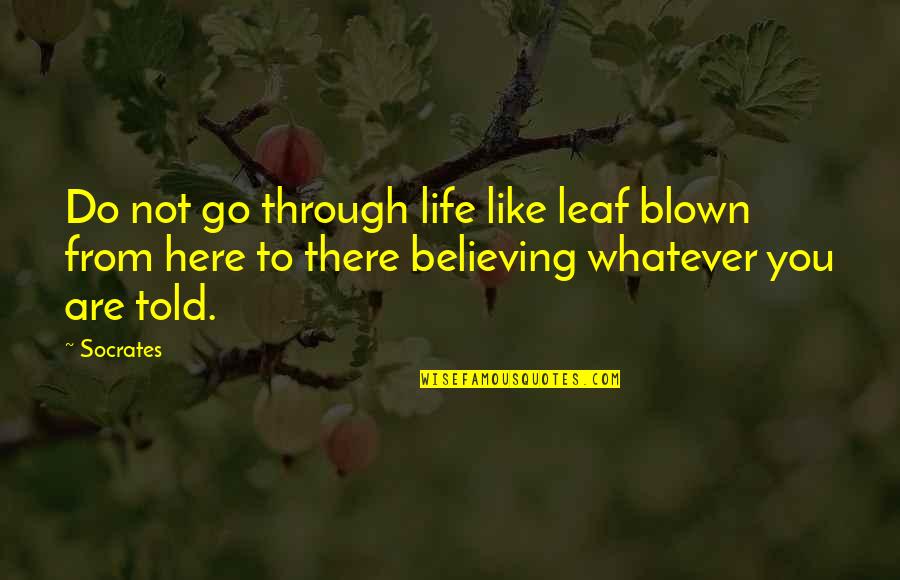 Believing In Your Relationship Quotes By Socrates: Do not go through life like leaf blown