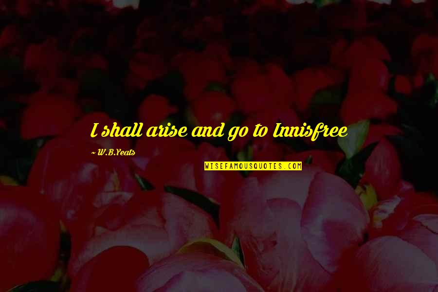 Believing In Yourself Tumblr Quotes By W.B.Yeats: I shall arise and go to Innisfree