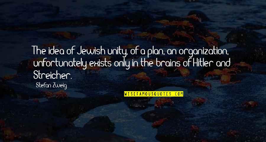 Believing The Lies You Tell Quotes By Stefan Zweig: The idea of Jewish unity, of a plan,