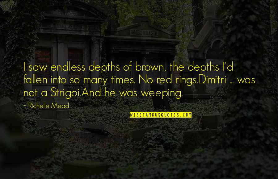 Belikov Cod Quotes By Richelle Mead: I saw endless depths of brown, the depths