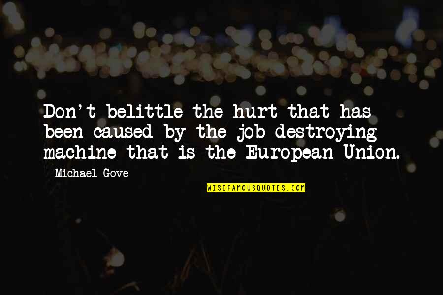 Belittle Quotes By Michael Gove: Don't belittle the hurt that has been caused