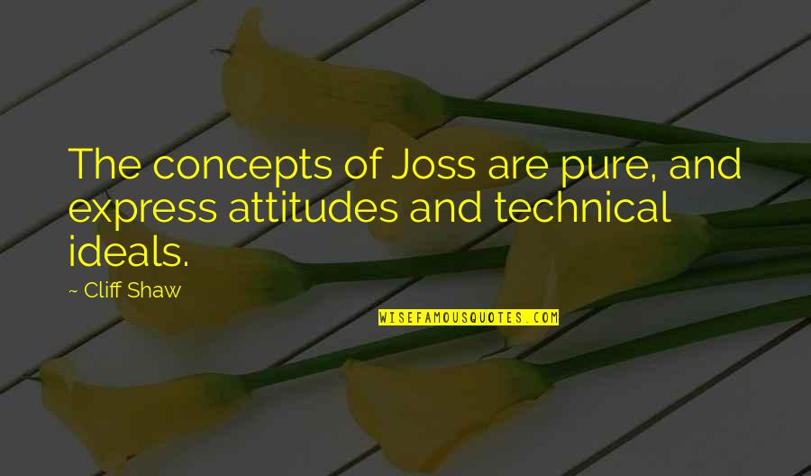 Belittling People Quotes By Cliff Shaw: The concepts of Joss are pure, and express