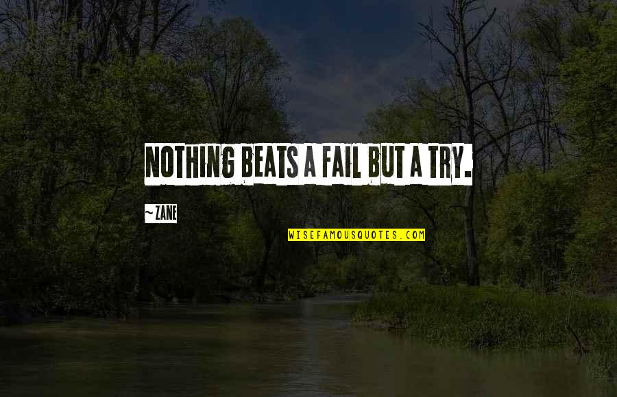 Beljakovine Quotes By Zane: Nothing beats a fail but a try.