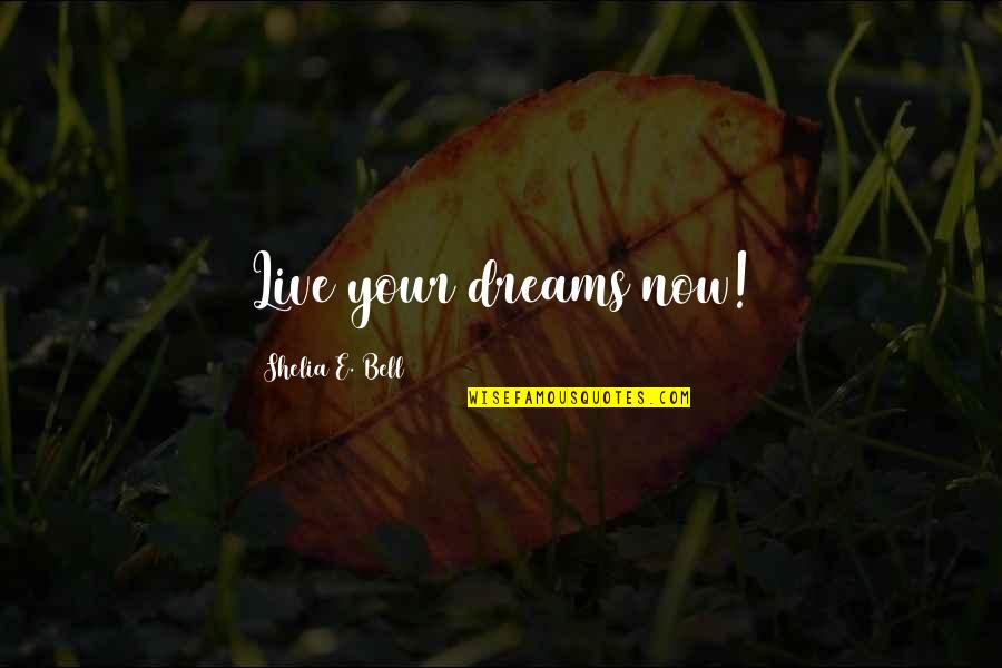 Bell Quotes By Shelia E. Bell: Live your dreams now!