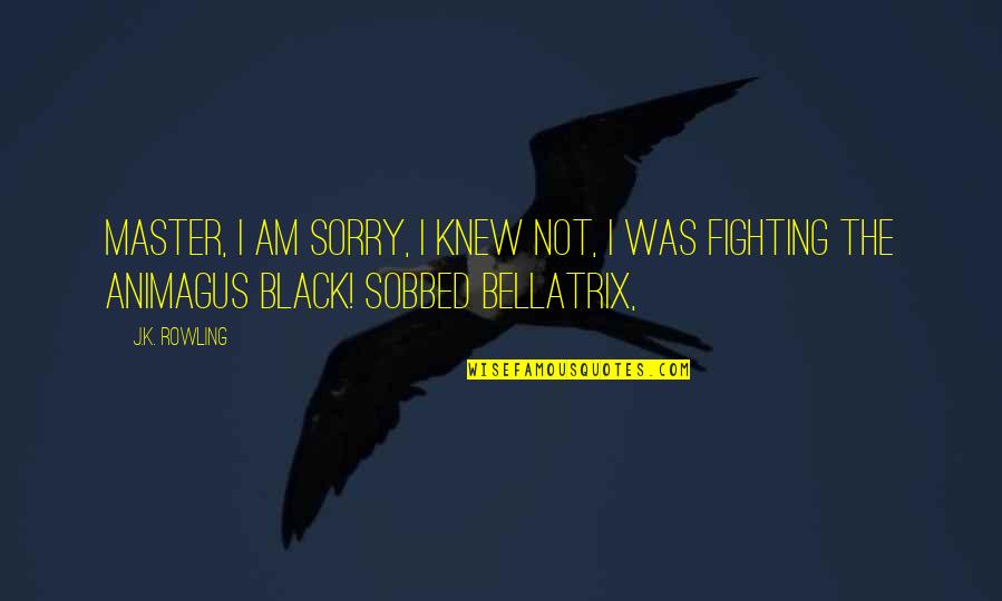 Bellatrix's Quotes By J.K. Rowling: Master, I am sorry, I knew not, I