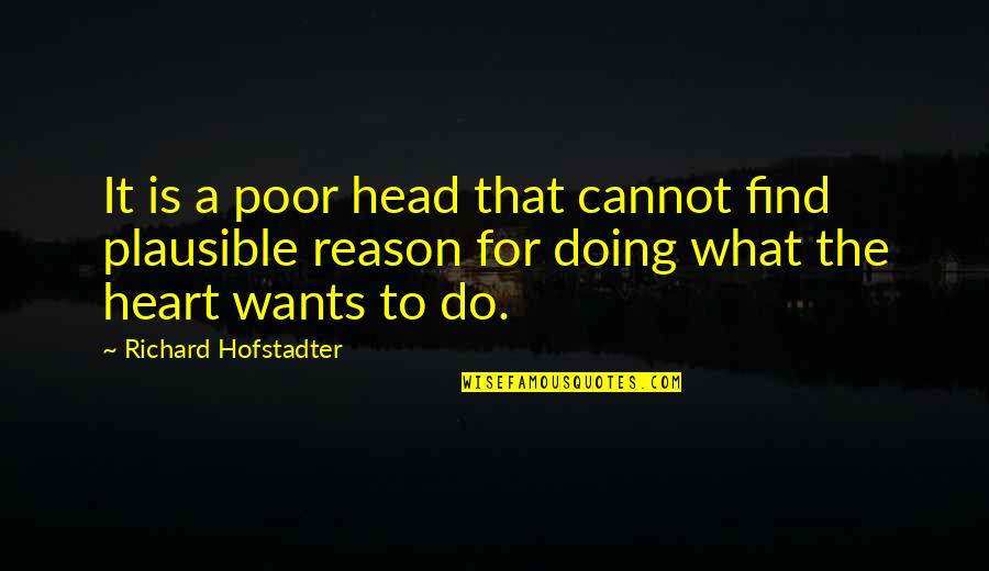 Bellemarie Quotes By Richard Hofstadter: It is a poor head that cannot find