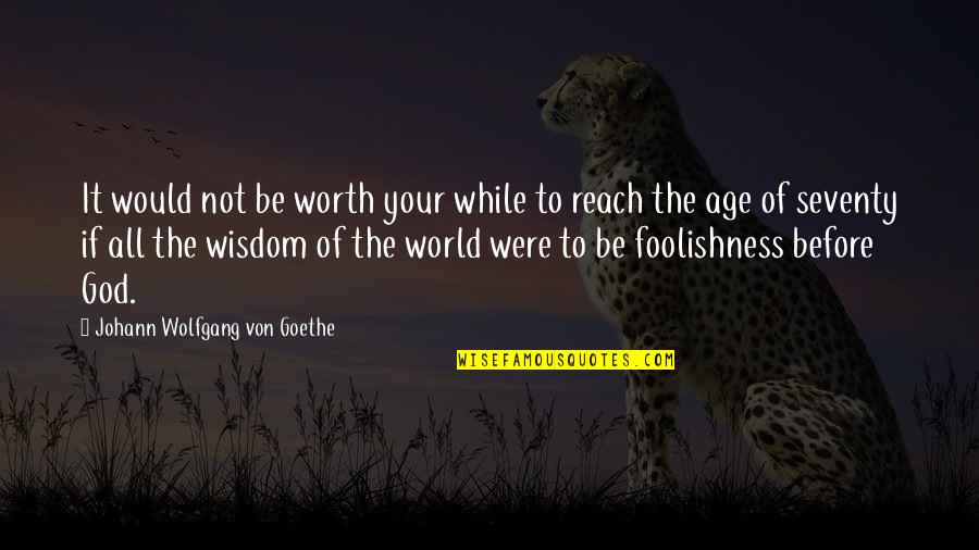 Bellido De Luna Quotes By Johann Wolfgang Von Goethe: It would not be worth your while to