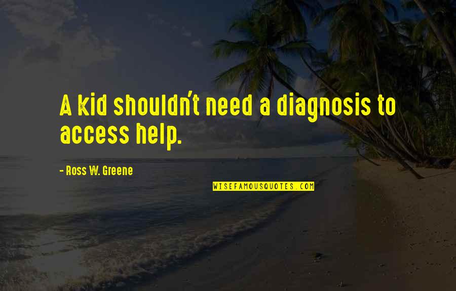 Bellissima Quotes By Ross W. Greene: A kid shouldn't need a diagnosis to access