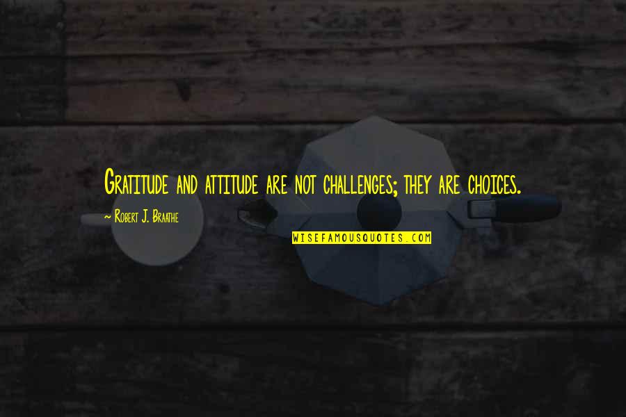 Bellony Cave Quotes By Robert J. Braathe: Gratitude and attitude are not challenges; they are