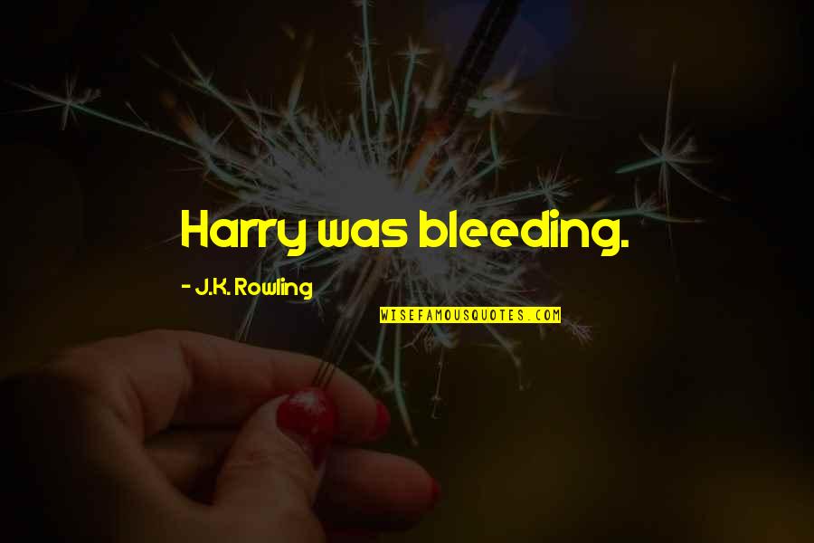 Bellora Christmas Quotes By J.K. Rowling: Harry was bleeding.