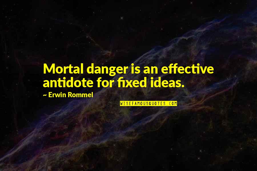 Bellos Quotes By Erwin Rommel: Mortal danger is an effective antidote for fixed