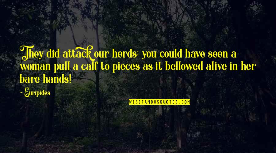 Bellowed Quotes By Euripides: They did attack our herds: you could have