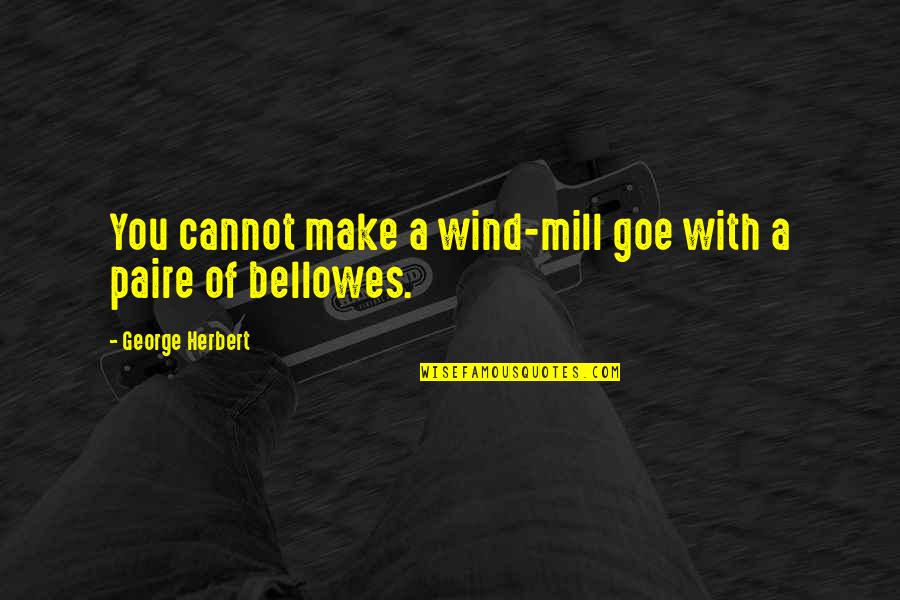 Bellowes Quotes By George Herbert: You cannot make a wind-mill goe with a