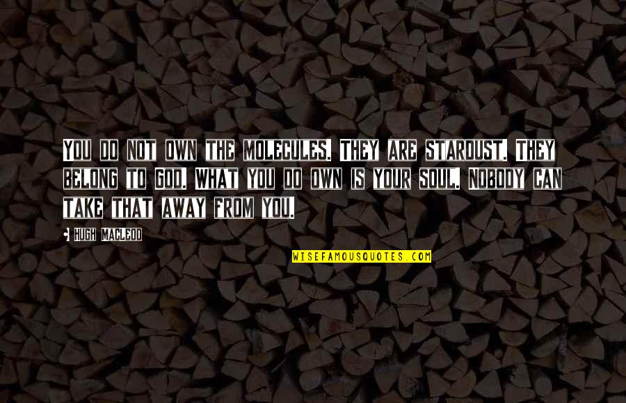 Belong To God Quotes By Hugh MacLeod: You do not own the molecules. They are