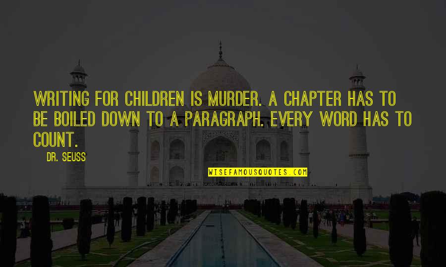 Belonging Hsc Quotes By Dr. Seuss: Writing for children is murder. A chapter has