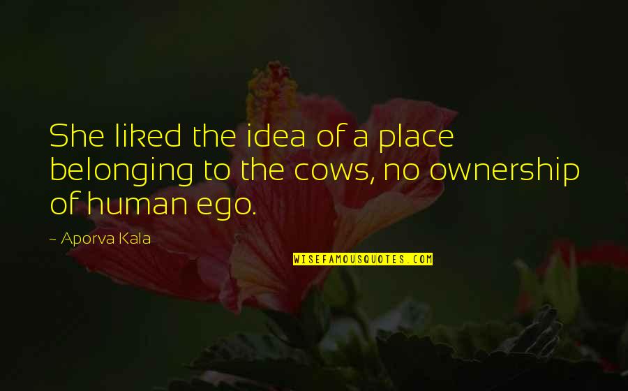 Belonging To The Earth Quotes By Aporva Kala: She liked the idea of a place belonging