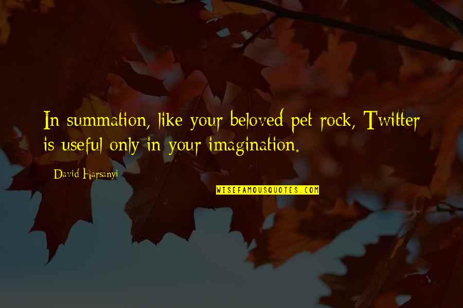 Beloved In Beloved Quotes By David Harsanyi: In summation, like your beloved pet rock, Twitter Beloved In Beloved Quotes By David Harsanyi: In summation, like your beloved pet rock, Twitter