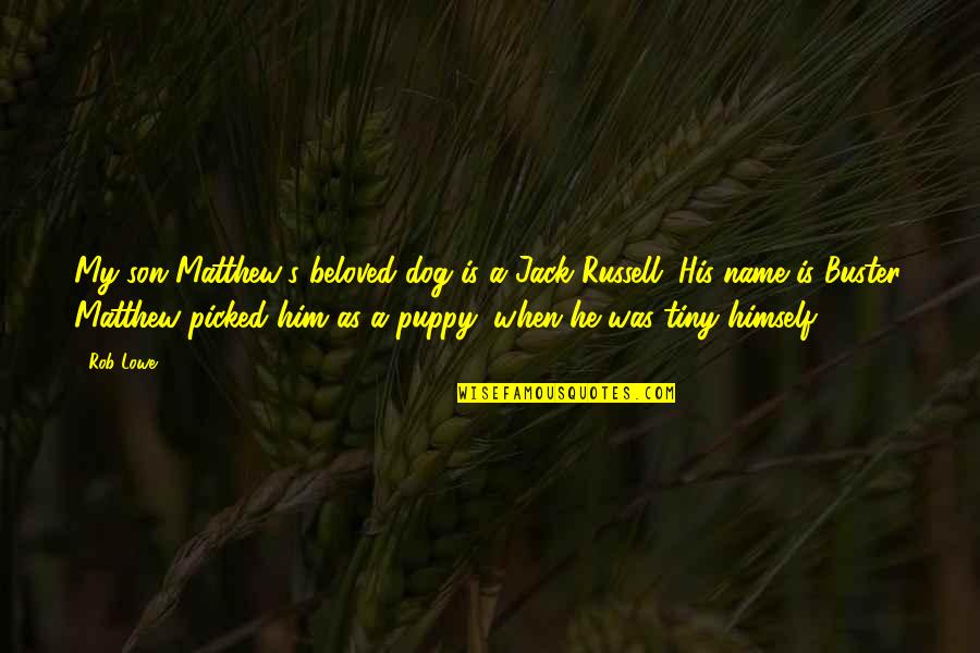 Beloved Son Quotes By Rob Lowe: My son Matthew's beloved dog is a Jack