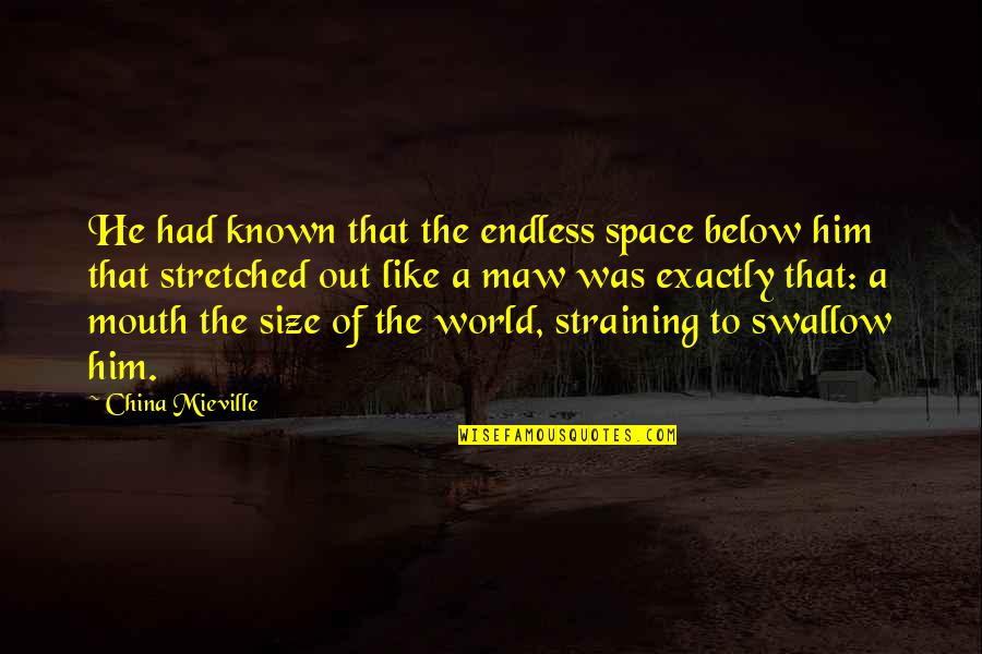 Below Quotes By China Mieville: He had known that the endless space below