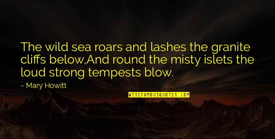 Below Quotes By Mary Howitt: The wild sea roars and lashes the granite
