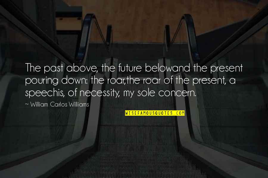 Below Quotes By William Carlos Williams: The past above, the future belowand the present