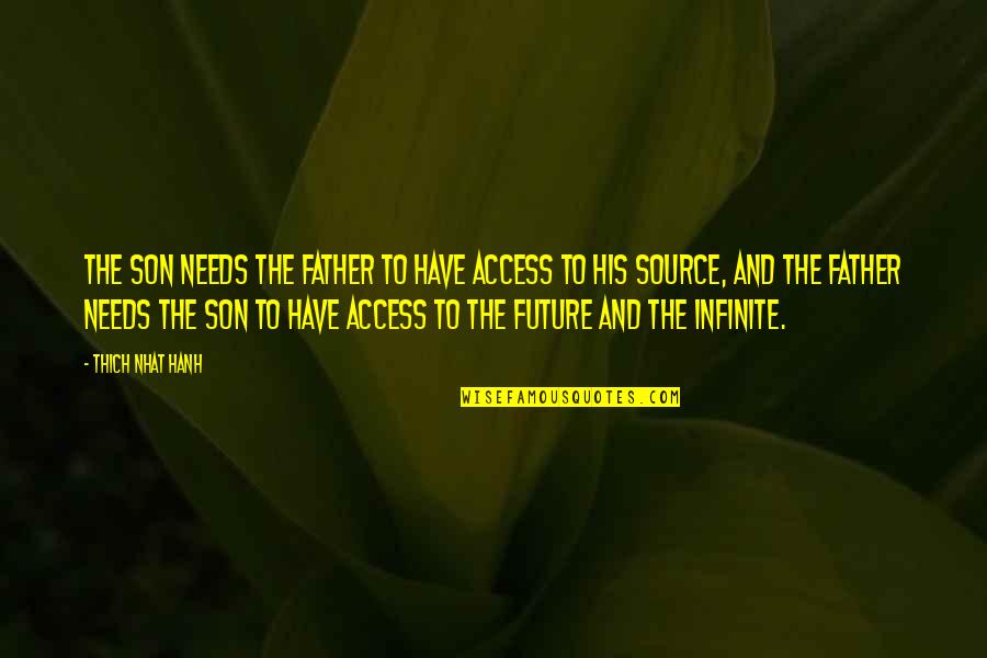 Below The Quotes By Thich Nhat Hanh: The son needs the father to have access