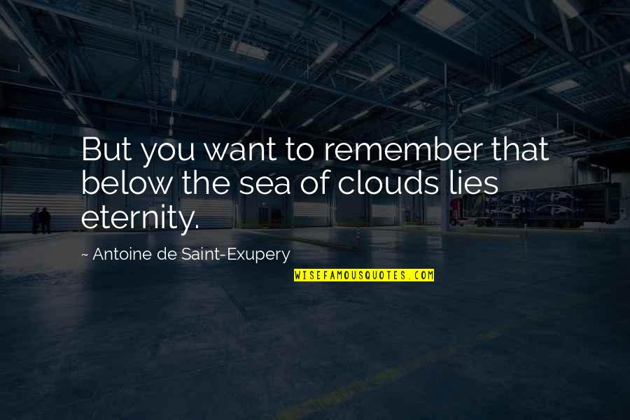 Below You Quotes By Antoine De Saint-Exupery: But you want to remember that below the
