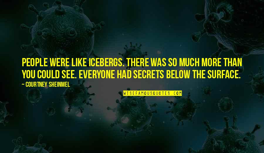 Below You Quotes By Courtney Sheinmel: People were like icebergs. There was so much Below You Quotes By Courtney Sheinmel: People were like icebergs. There was so much