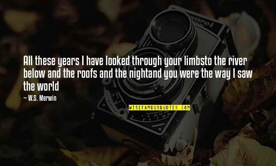Below You Quotes By W.S. Merwin: All these years I have looked through your Below You Quotes By W.S. Merwin: All these years I have looked through your